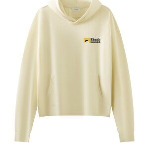 Rhude Beige Mountain Logo Graphic Print Hoodie